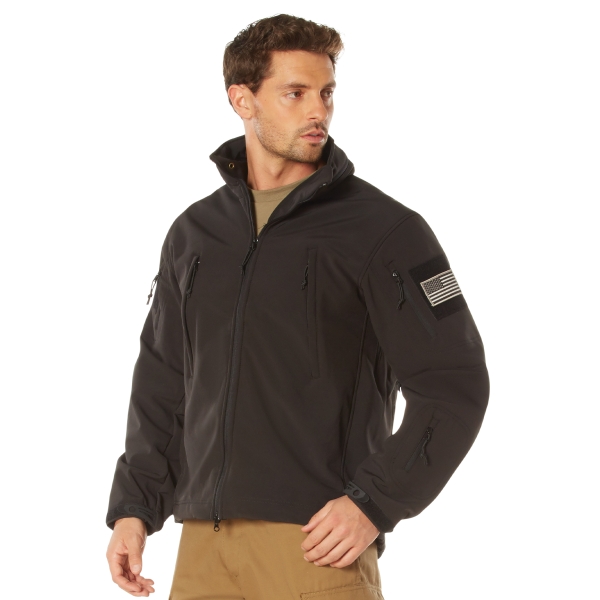 SPECIAL OPS TACTICAL SOFT SHELL FLEECE JACKET BLACK
