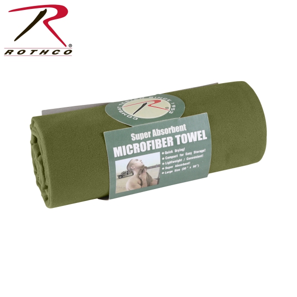 US MILITARY LIGHTWEIGHT MICROFIBER BODY TOWEL OD GREEN