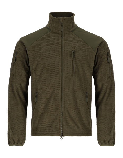 A.B. Grid Fleece-Jacke Operator Oliv