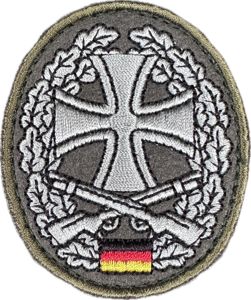 Bundeswehr Barett Heimatschutz mit Abzeichen steingrau-oliv