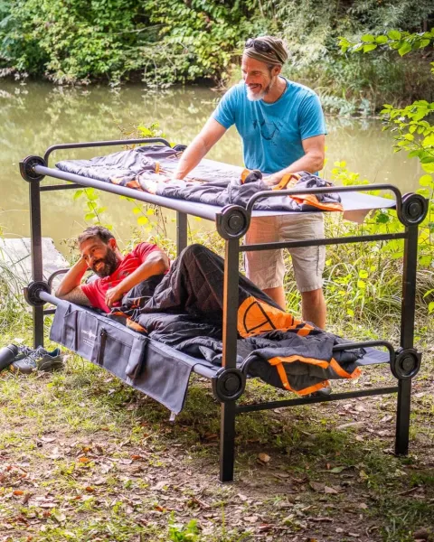 Disc-O-Bed L Etagenbett mit Seitentaschen Anthrazit