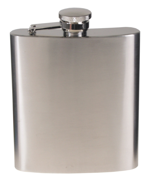 Flachmann Edelstahl chrom matt 225 ml