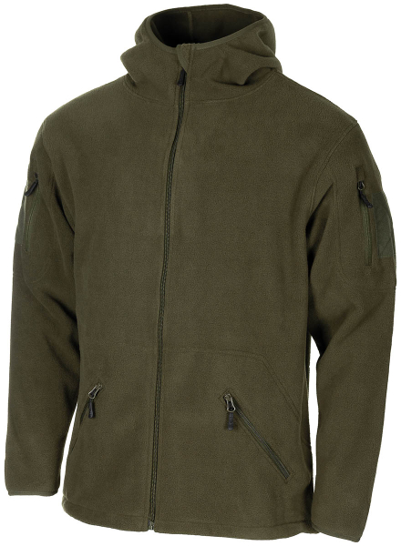 Hoodie Fleece Jacke Oliv