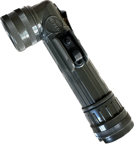 US ARMY FULTON "D" ANGLE HEAD FLASHLIGHT OD