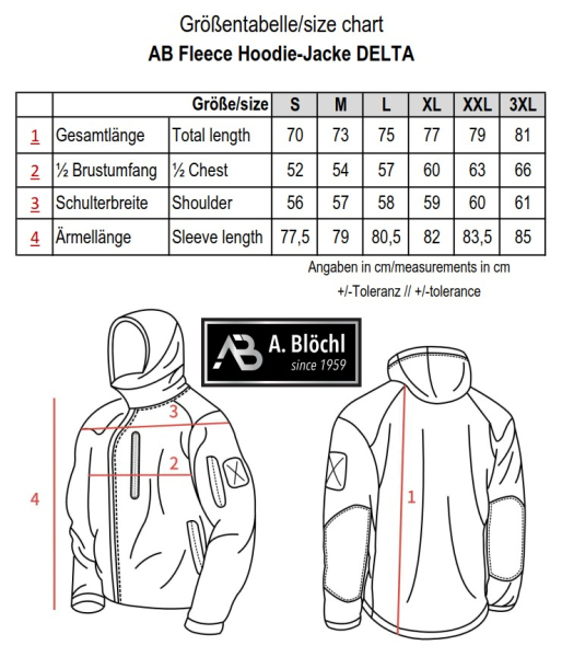 AB Fleece Hoodie Jacke Delta Flecktarn