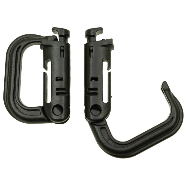 D-Ring MOLLE Karabiner schwarz 2er Pack