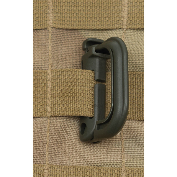 D-Ring MOLLE Karabiner oliv 2er Pack