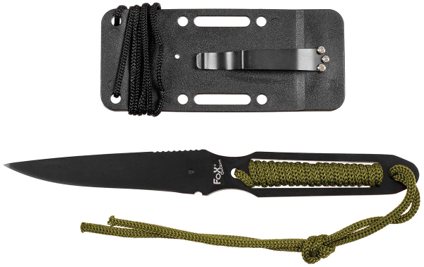 FOX Outdoor Messer Action II schwarz mit umwickeltem Griff und Scheide