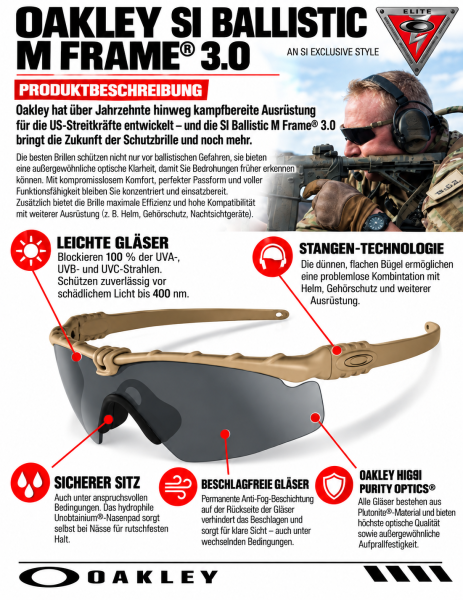 OAKLEY SI Ballistic M Frame 3.0 Multicam / Clear & Grey EN