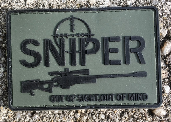 SNIPER OUT OF SIGHT . OUT OF MIND PVC Velcro patch