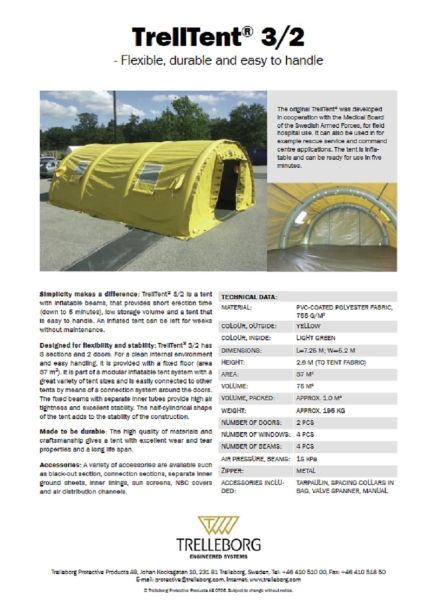 Schwed. Trelleborg TrellTent® 3/2 Zeltsystem