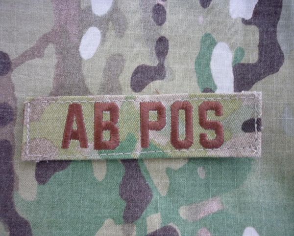 MULTICAM Blood Type Blutgruppe AB POS patch with Velcro
