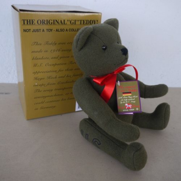 The Original GI Teddy Bear US Army Bär oliv green Hugo Koch Handmade