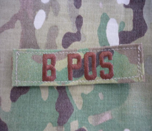 MULTICAM Blood Type Blutgruppe B POS patch with Velcro