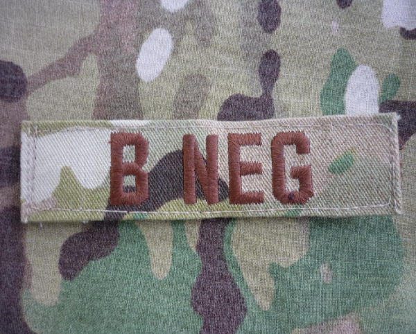 MULTICAM Blood Type Blutgruppe B NEG patch with Velcro