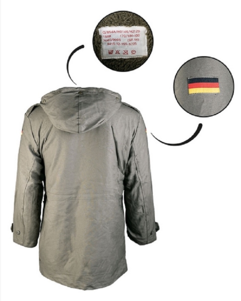 BW Parka mit Futter Steingrau Oliv