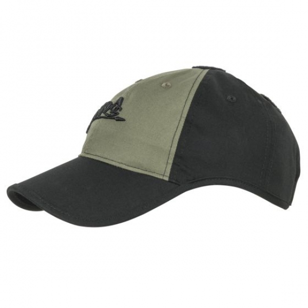 Helikon Tex Logo Cap - PolyCotton Ripstop - Black / Olive Green B