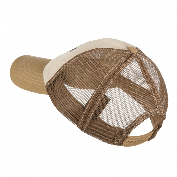 Helikon-Tex Trucker Logo Cap - Cotton Ripstop - Khaki / Brown B
