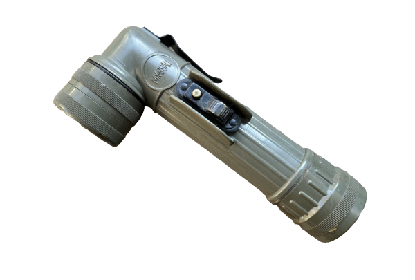 US ARMY FULTON "D" ANGLE HEAD FLASHLIGHT OLIV