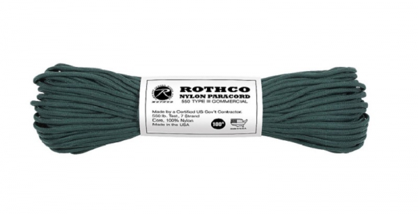 US MADE Parachute Fallschirmleine 550LB NYLON 100 FT 30 Meter Hunter Green