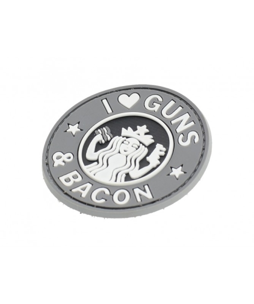 I Love GUNS & BACON PVC Velcro patch
