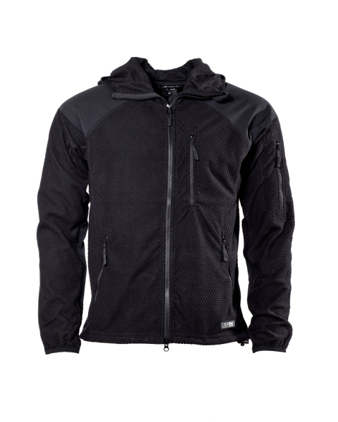 A. Blöchl Fleece Hoodie Jacke Delta Schwarz