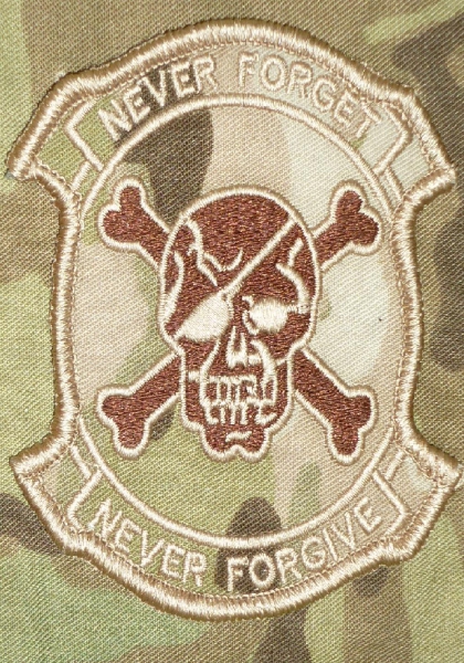 Multicam Calico Jack Skull Cross Bone NEVER FORGET NEVER FORGIVE