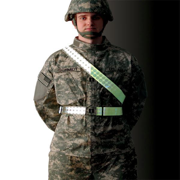 Cyalume Cyflect Luminous Reflective PT Belt with Velcro Closure and Velcro Insignia Attachment Swatch