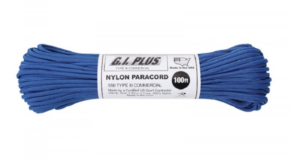 US MADE Parachute Fallschirmleine 550LB NYLON 100 FT 30 Meter Royal Blue