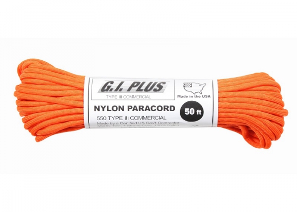US MADE Parachute Fallschirmleine 550LB NYLON 100 FT 30 Meter Safety Orange