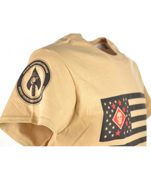 USMC Marsoc USA Flag Socom tshirt Sand