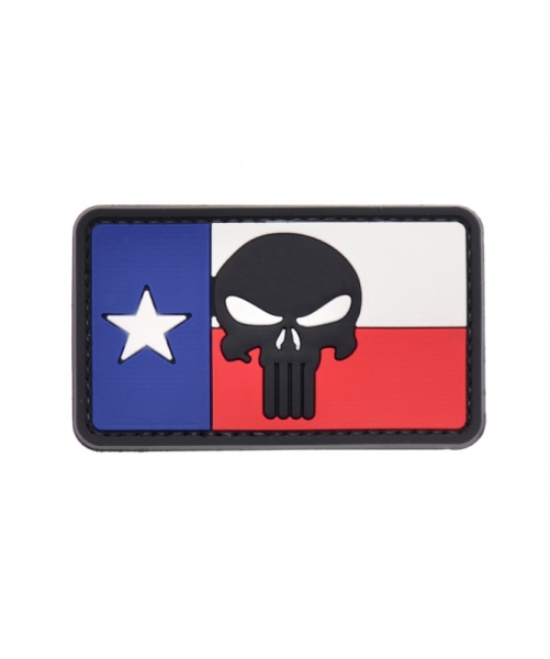 Skull TEXAS Flag PVC Velcro patch