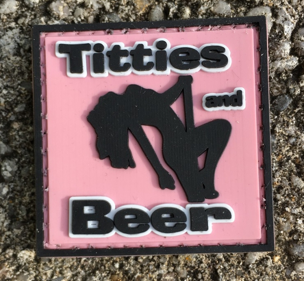 TITTIES and BEER PVC Velcro Fun patch