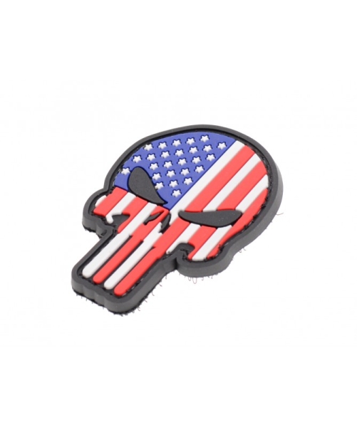 Skull USA Flag Black Eyes Velcro patch