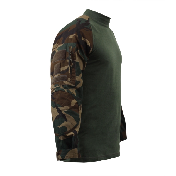 US Woodland Camouflage Military Combat Shirt