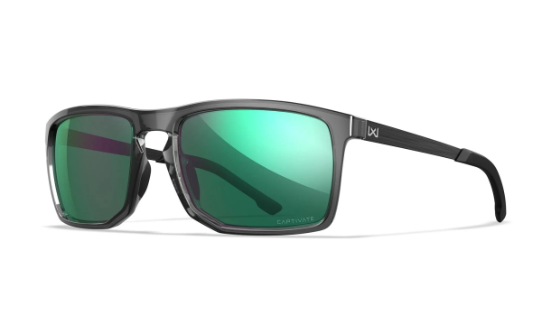 WileyX Axe Captivate Polarized Green Mirror/ Gloss Crystal Grey
