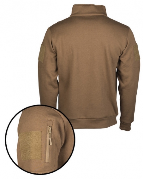 TACTICAL SWEATSHIRT MIT ZIPPER DARK COYOTE